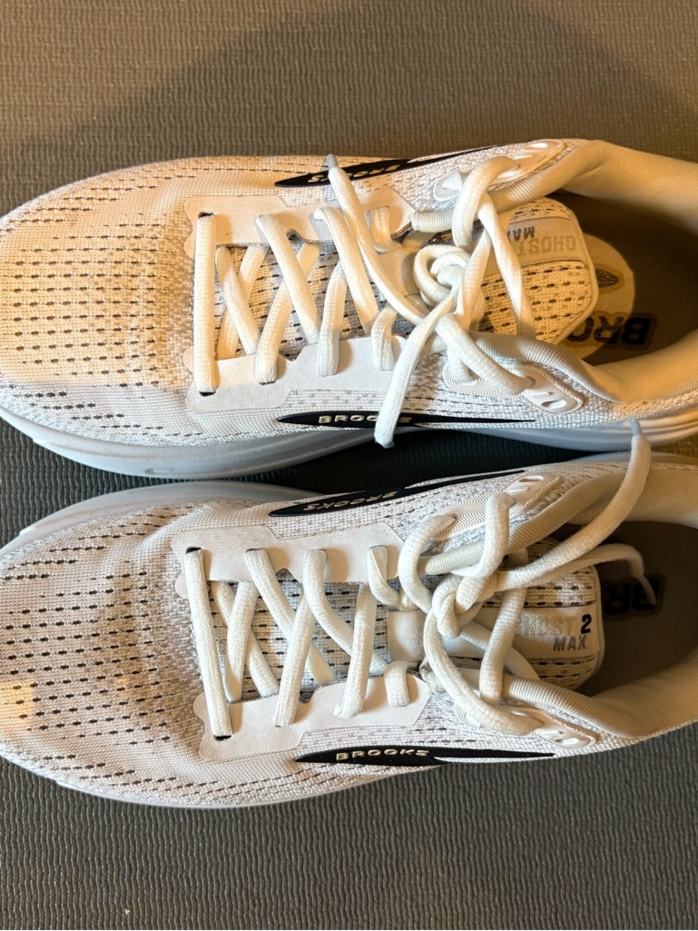 Brooks Men’s Ghost Max 2 Running shoes  in White  with Black Accents